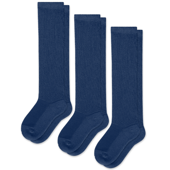 Viasox Navy Blue EasyStretch™ Socks Bundle 3-Pack front view