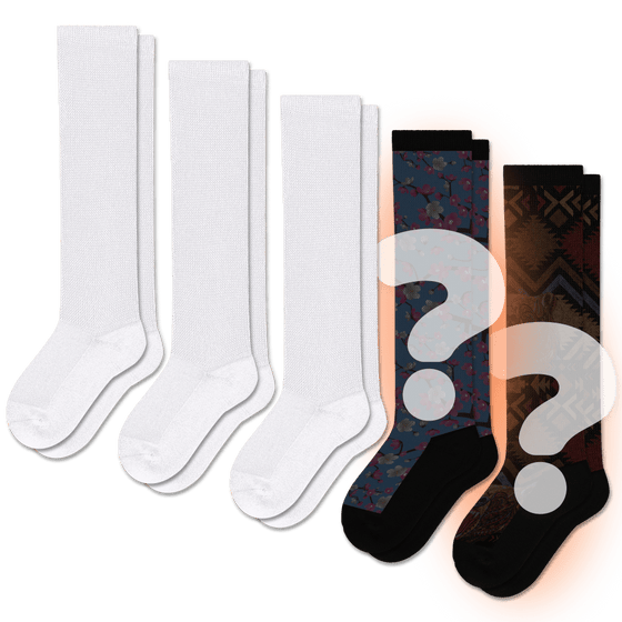 Viasox White & Mystery EasyStretch™ Socks Bundle 5-Pack front view