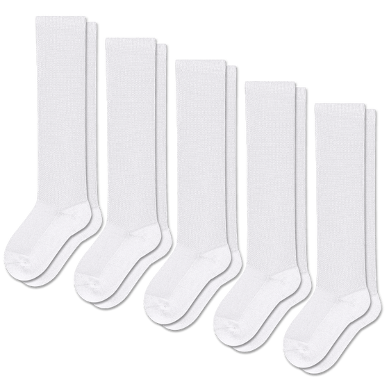 Viasox White EasyStretch™ Socks Bundle 5-Pack front view