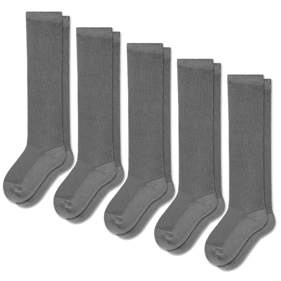 Viasox Gray EasyStretch™ Socks Bundle 5-Pack front view