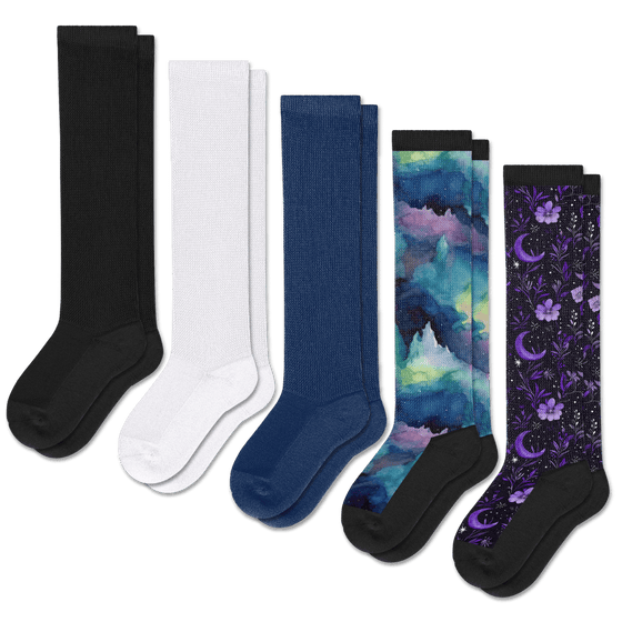 Viasox Cosmic Classics EasyStretch™ Socks Bundle 5-Pack front view