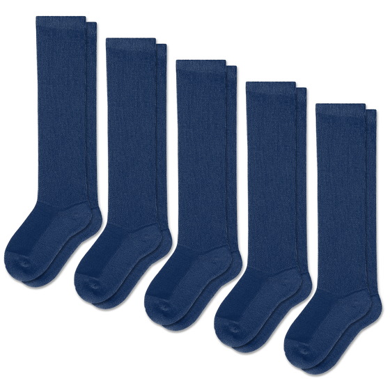 Viasox Navy Blue EasyStretch™ Socks Bundle 5-Pack front view