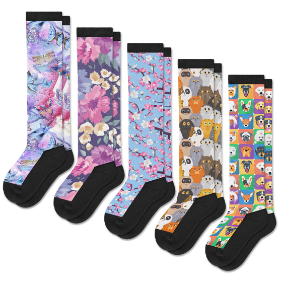 Viasox Pet Garden EasyStretch™ Socks Bundle 5-Pack front view