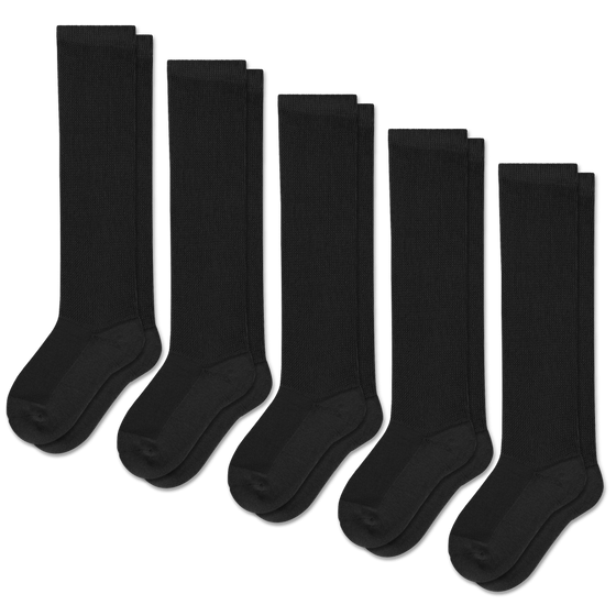 Viasox Black EasyStretch™ Socks Bundle 5-Pack front view
