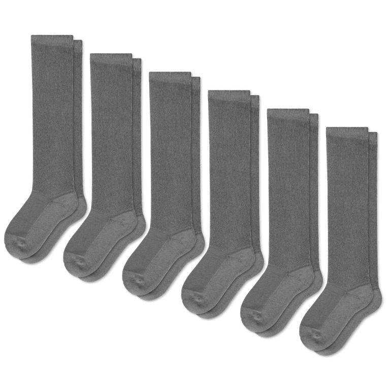 Gray EasyStretch™ Socks Bundle 6-Pack