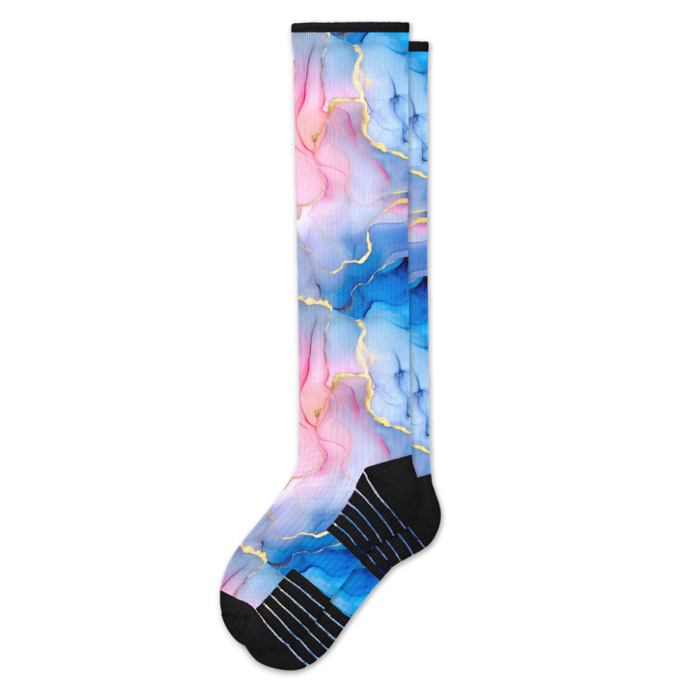 Viasox Pastel Marble Compression Socks front view