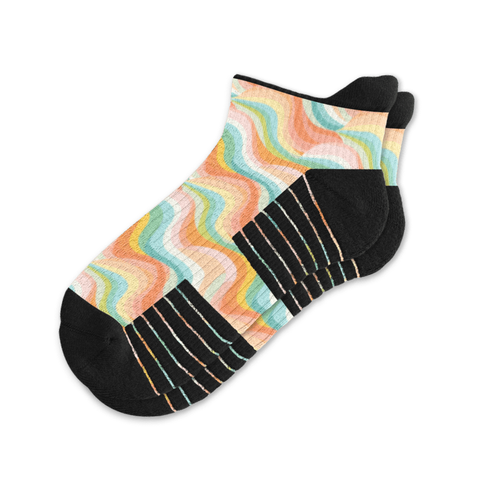 Viasox Pastel Waves Ankle Compression Socks front view