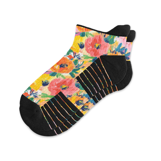 Pop of Poppy Ankle Compression Socks