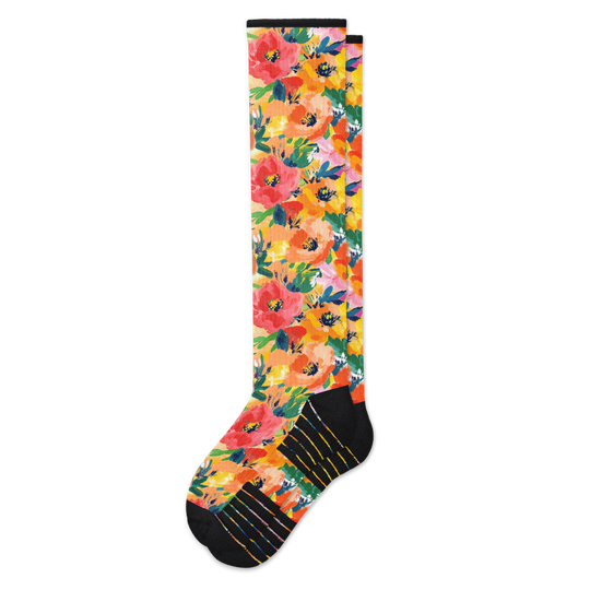 Pop of Poppy Compression Socks