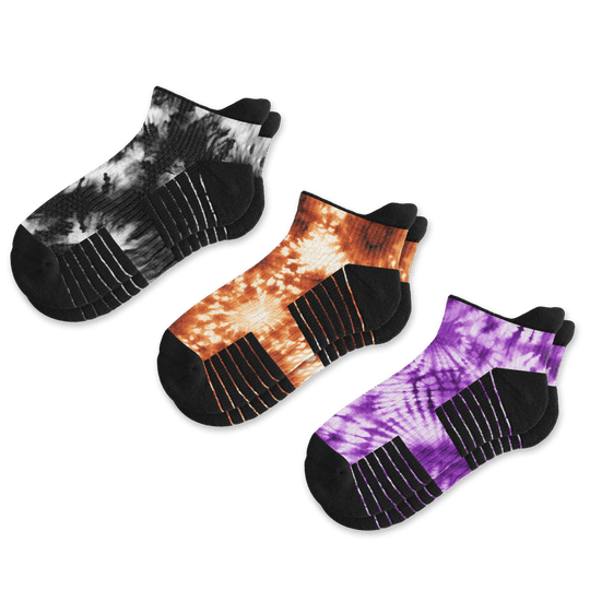 Haunted Tie Dye Ankle Compression Socks 3-Pack Bundle