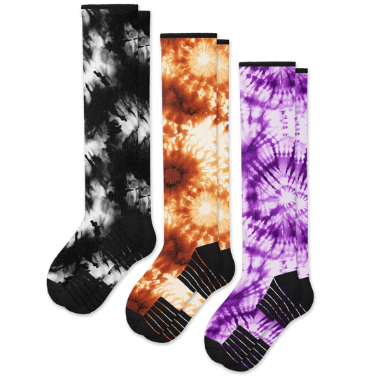 Haunted Tie Dye Compression Socks 3-Pack Bundle