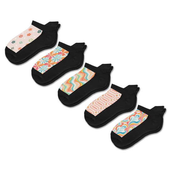 Retro Pastel Ankle Socks 5-Pack Bundle