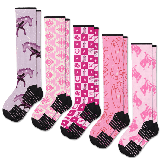 Rosy Rodeo Compression Socks 5-Pack Bundle