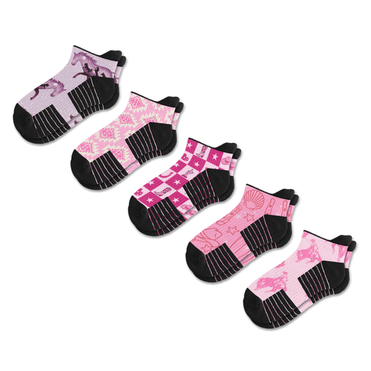 Rosy Rodeo Ankle Compression Socks 5-Pack Bundle