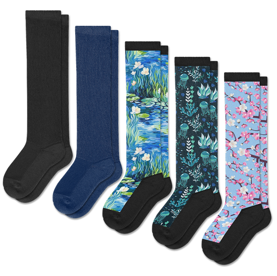 Viasox Serene Tones EasyStretch™ Socks Bundle 5-Pack front view