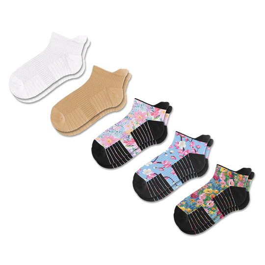 Soft Blooms Ankle Compression Socks Bundle 5-Pack
