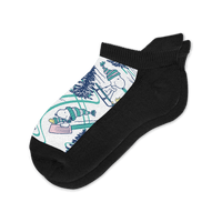 Bobsled Beagle Ankle  Socks Black Side View