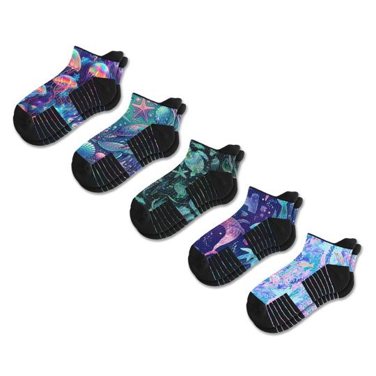 Neon Tide Ankle Compression Socks 5-Pack Bundle
