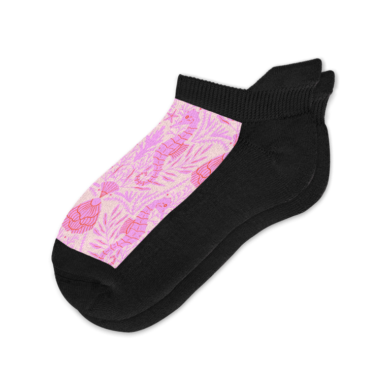 Seahorse Pink Ankle Socks
