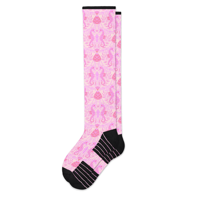 Seahorse Pink Compression Socks