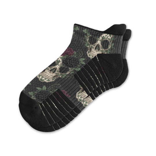 Skulls and Roses Ankle Compression Socks