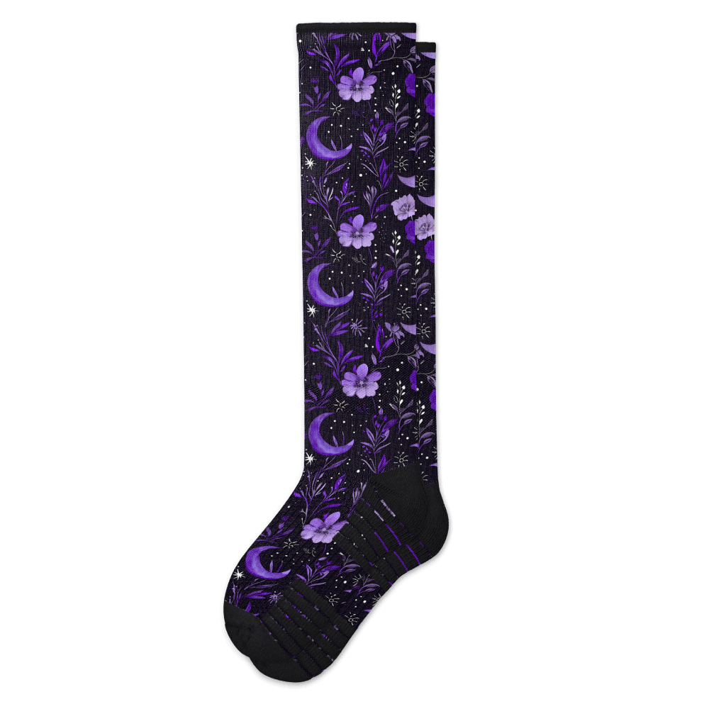 Purple Moon Compression Socks