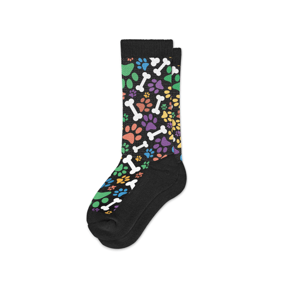 Viasox Paws n Bones EasyStretch™ Socks Crew Cut Flat View