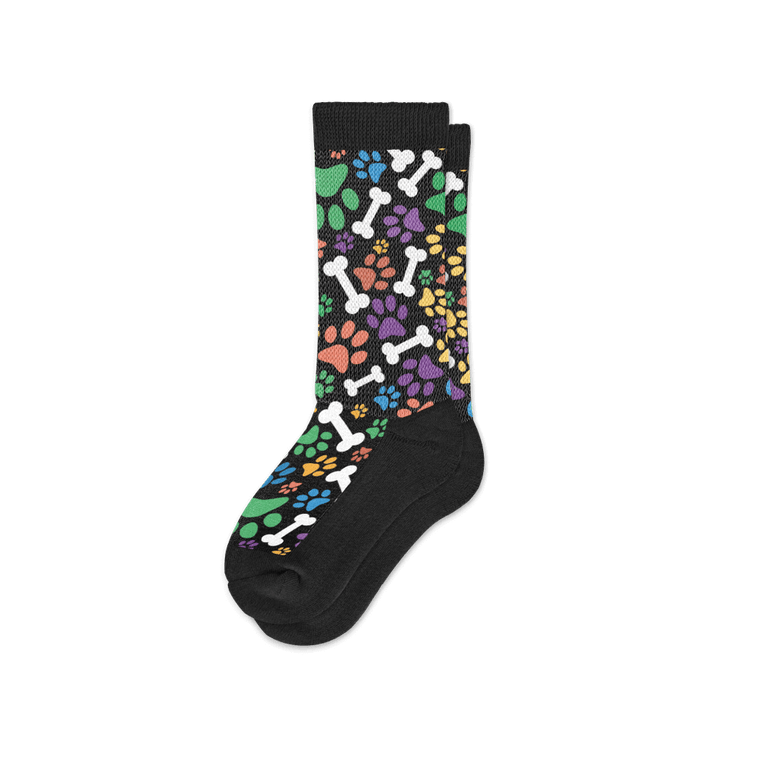 Viasox Paws n Bones EasyStretch™ Socks Crew Cut Flat View