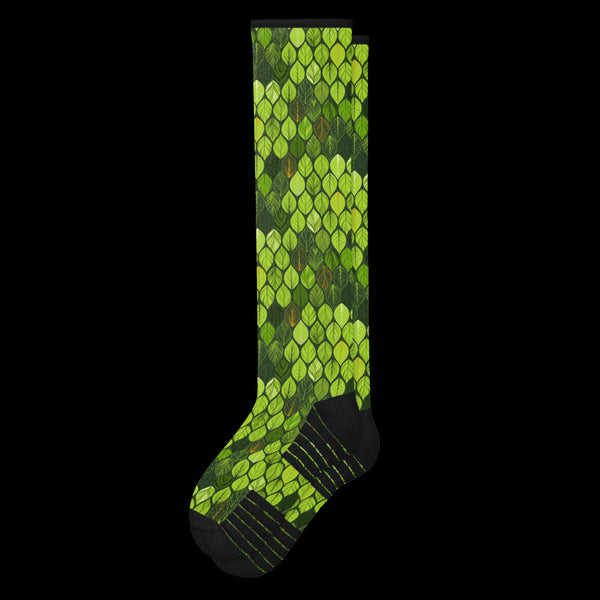 Leaf Mosaic Compression Socks