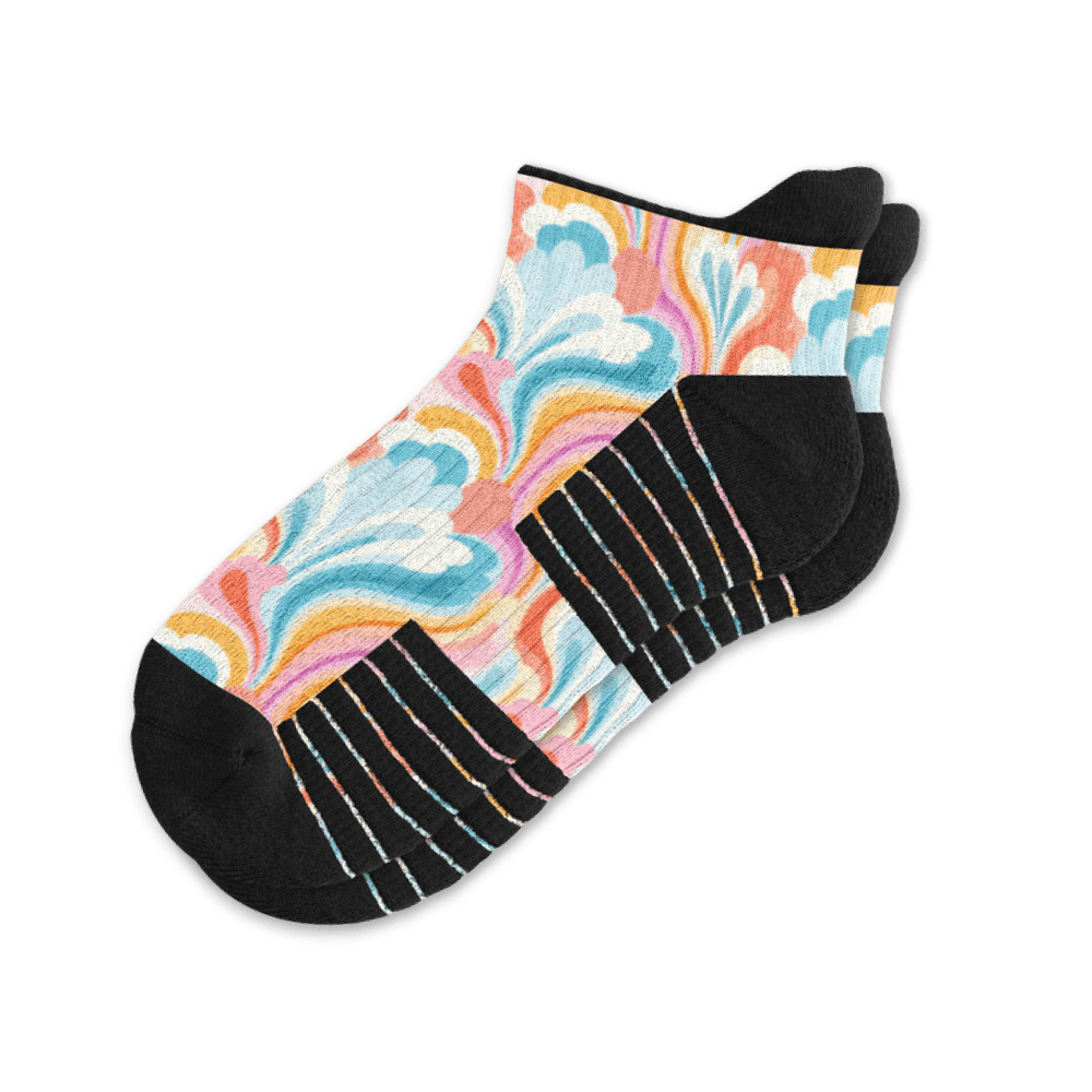 Viasox Spring Swirls Ankle Compression Socks front view