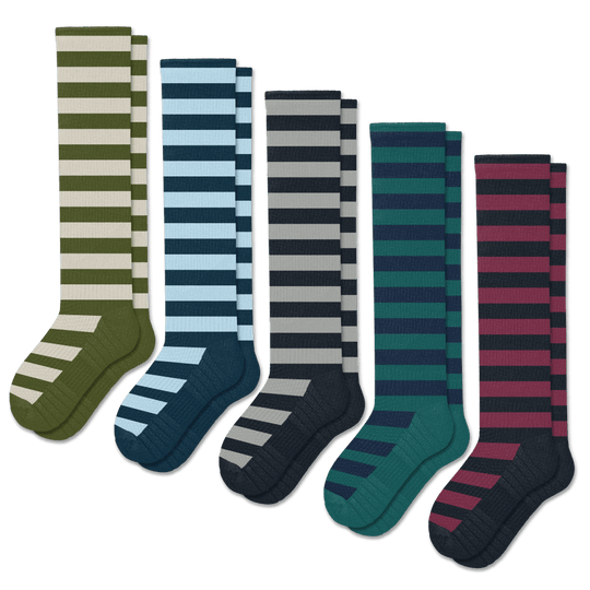 Striped Compression Socks 5-Pack Bundle