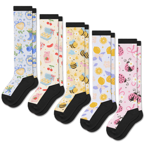 Summer Picnic EasyStretch™ Socks 5-Pack Bundle