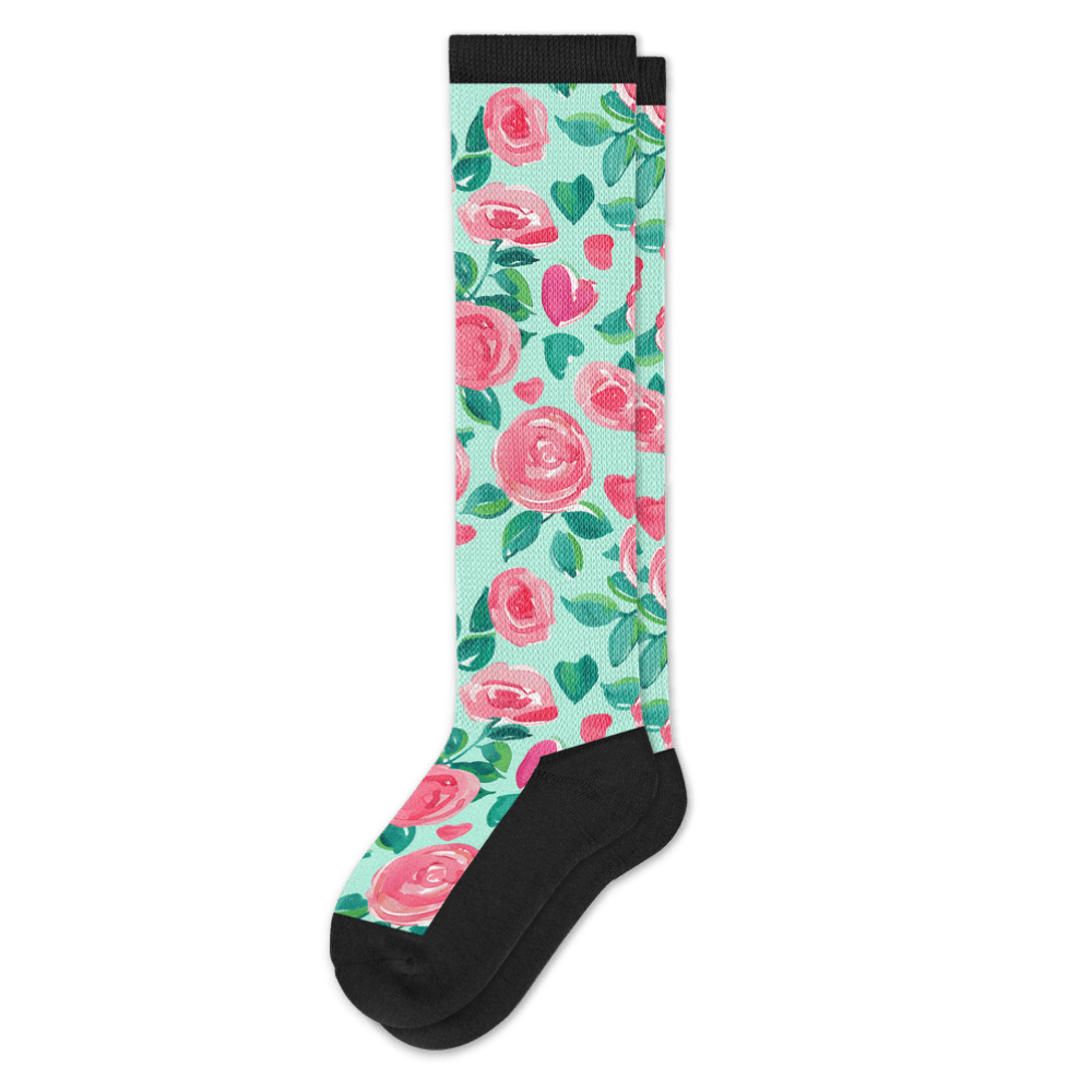 Viasox Sweet Roses EasyStretch Socks front view