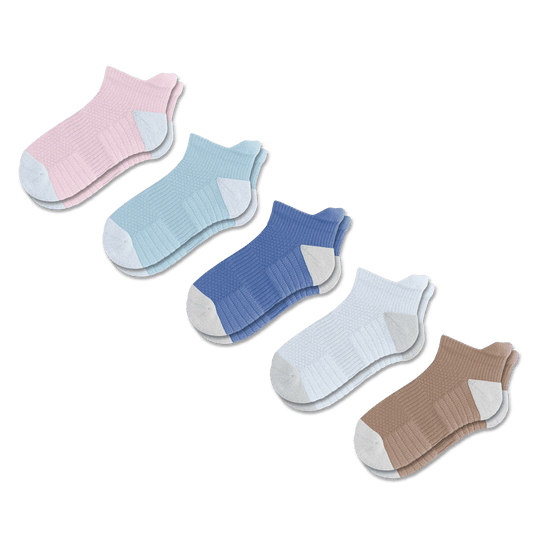 Two Tone Ankle Compression Socks 5-Pack Bundle