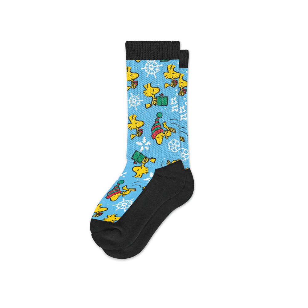Winter Woodstock Peanuts Winter Collection EasyStretch™ Diabetic Socks From Viasox Crew Cut Flat View