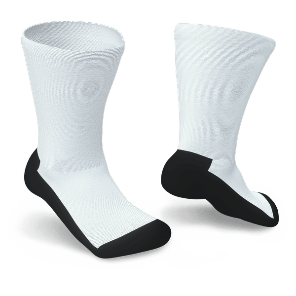 White with black bottoms crew diabetic socks