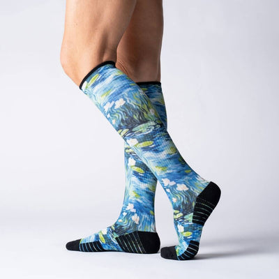 Viasox Water Lily Compression Socks stretched display