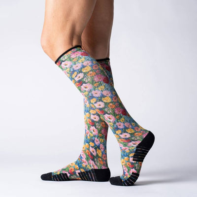 Viasox Wildflower Compression Socks stretched display