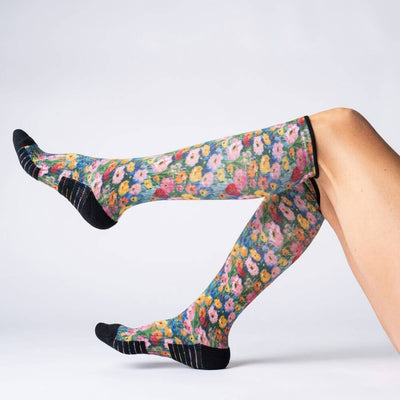 Viasox Wildflower Compression Socks detail close-up