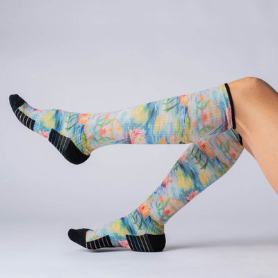 Viasox Pastel Pond Compression Socks detail close-up