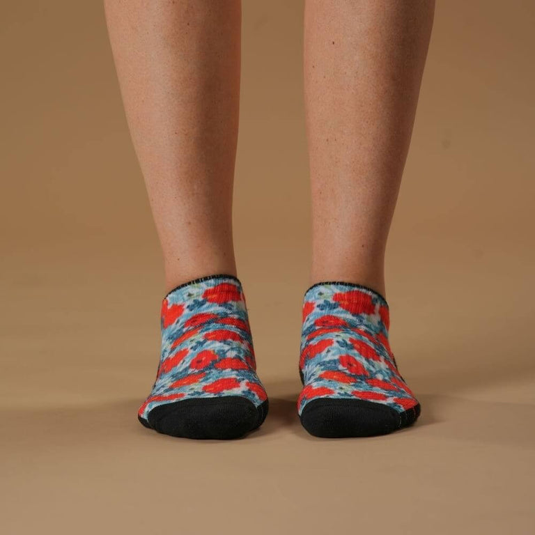 Fall Poppies Ankle Compression Socks