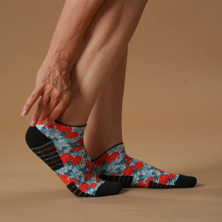 Fall Poppies Ankle Compression Socks