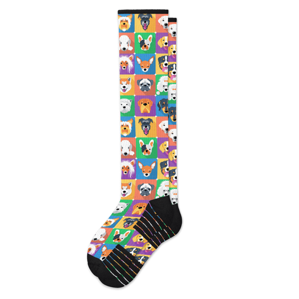 Viasox Dogs Compression Socks Flat View