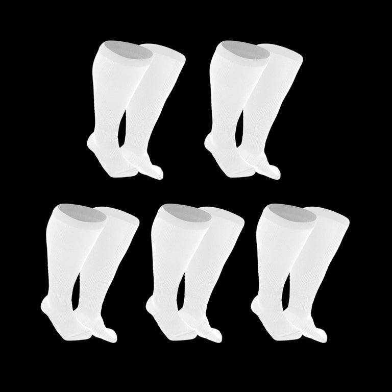 5 pairs white compression socks