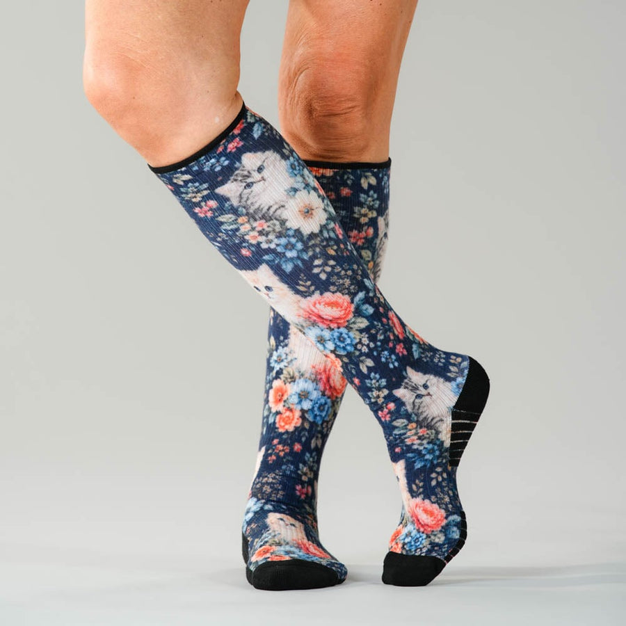 Petals & Purrs Compression socks