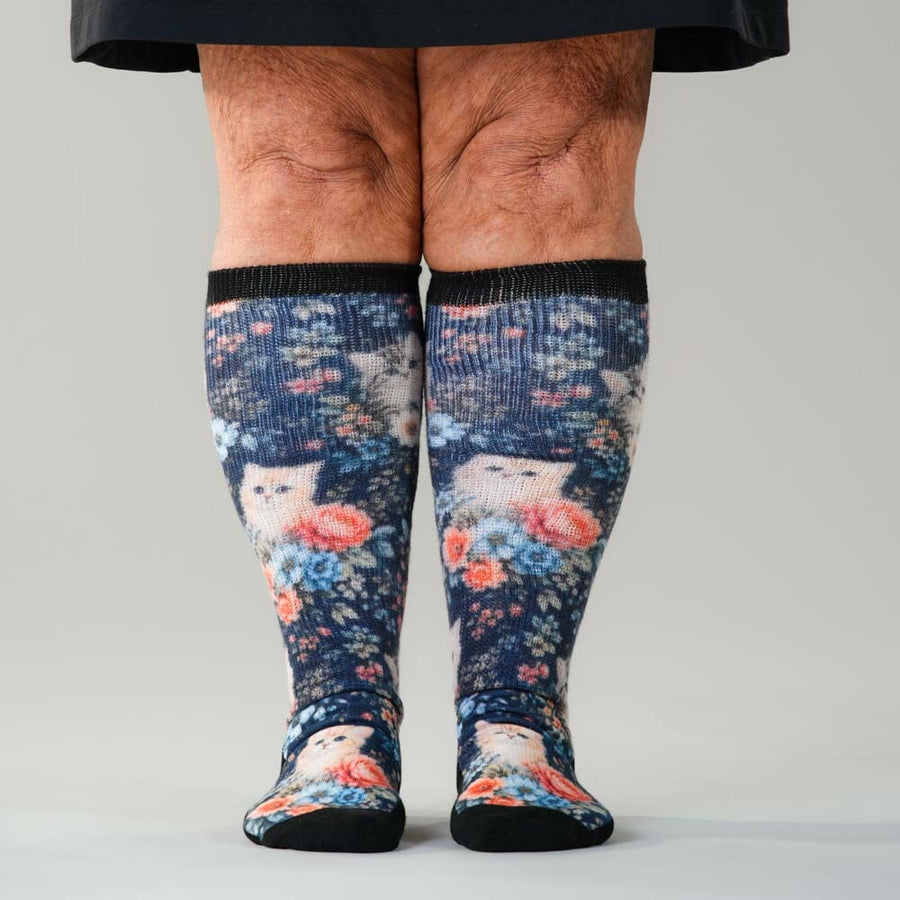 Petals & Purrs EasyStretch™ socks