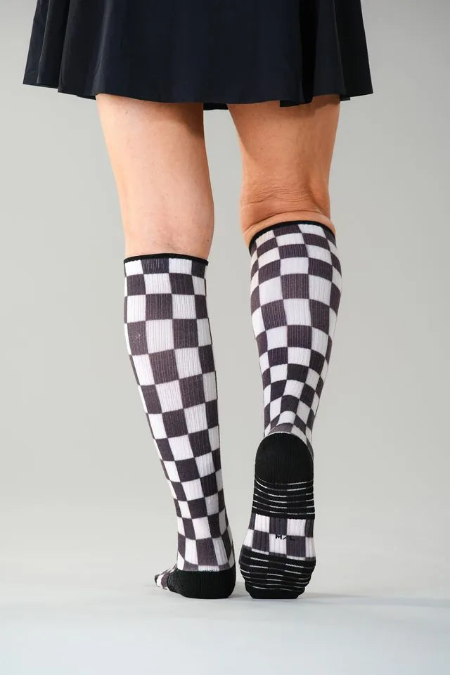 Mocha Checkers Compression socks